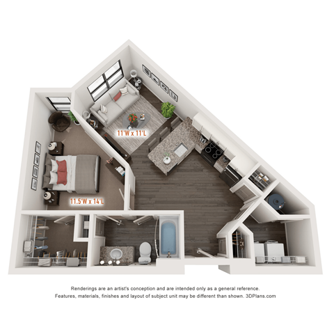 1 bed 1 bath at The Augustan, Georgia